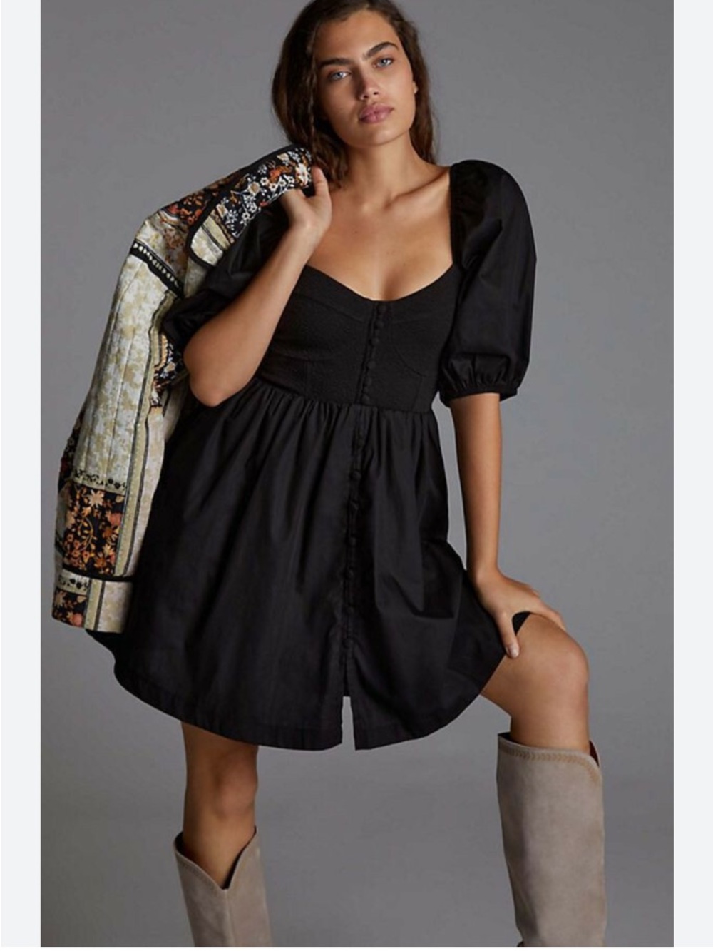 Maeve puff sleeve smocked mini dress - Picture 2 of 8